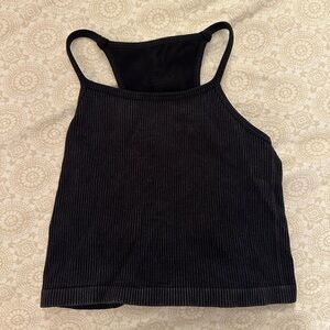Black Ribbed Women's Top